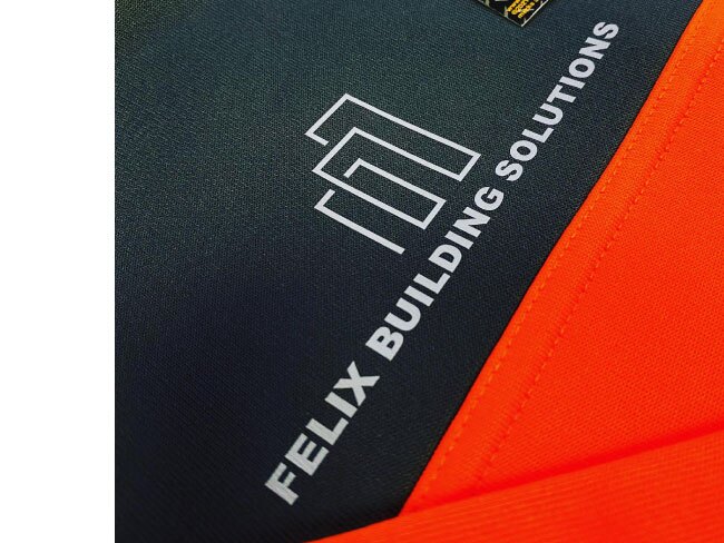 Felix Building Solutions logo on hi vis shirt