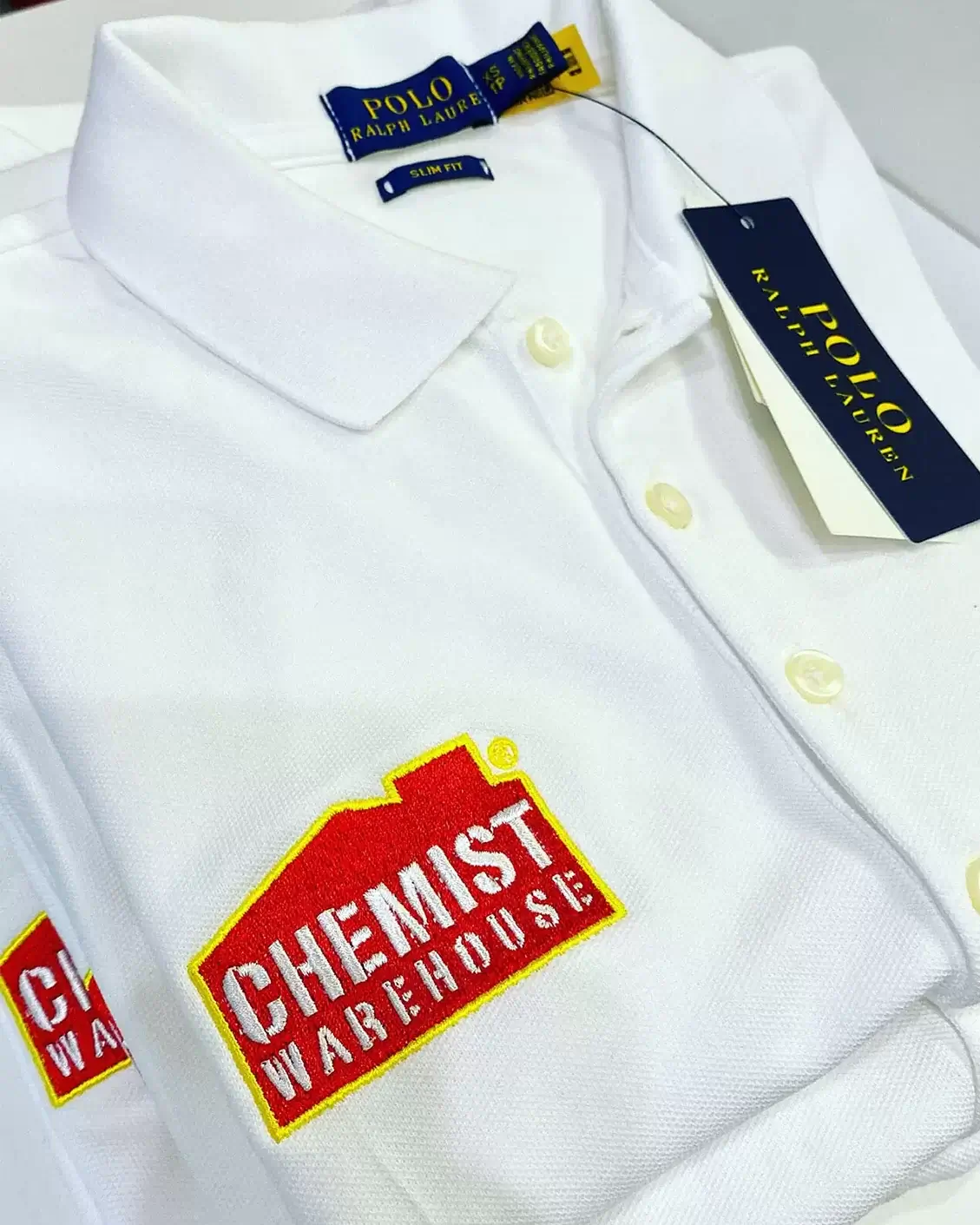 Chemist Warehouse logo embroidery