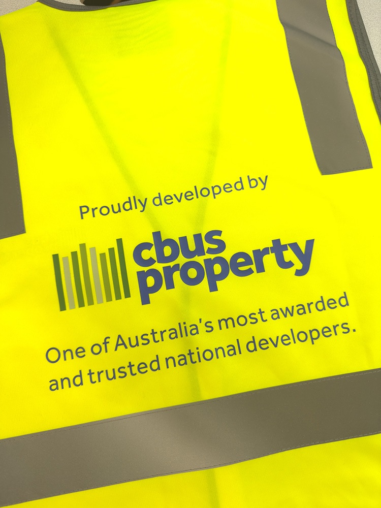 Cbus property logo printed using direct to film